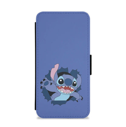 Torn Blue Alien Flip / Wallet Phone Case