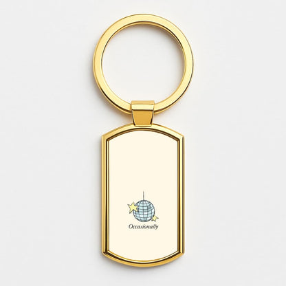 Ocasionally Discoball Gold Keyring