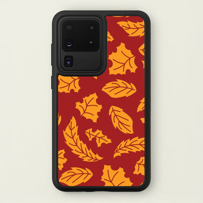 Orange Leaves Pattern Galaxy S20 Ultra Case