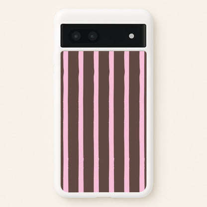 Chocolate & Strawberry Stripes Google Pixel 7a Case