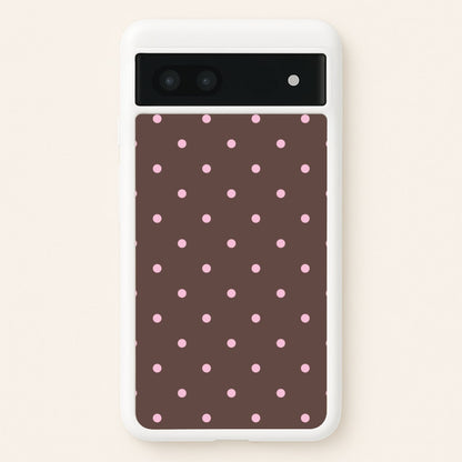 Chocolate & Strawberry Polka Dots Google Pixel 7a Case