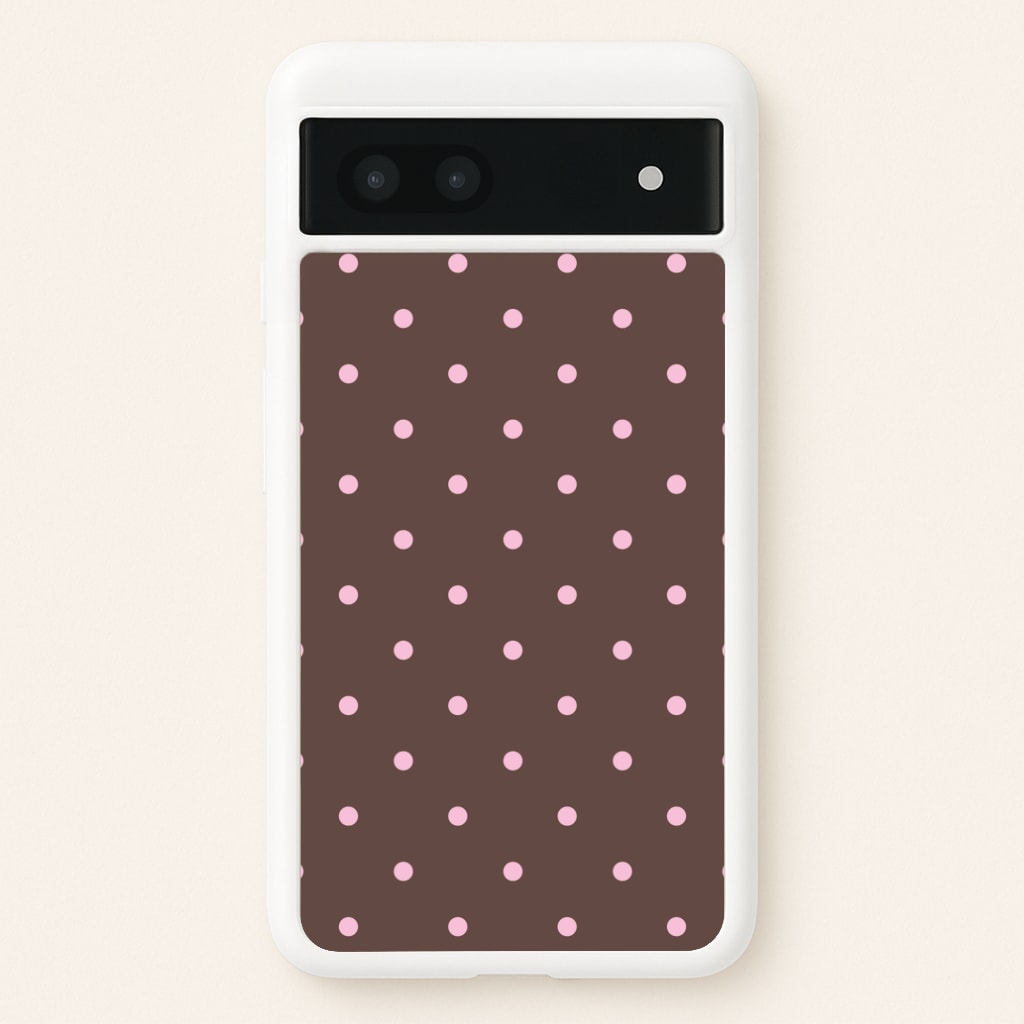 Chocolate & Strawberry Polka Dots Google Pixel 6a Case