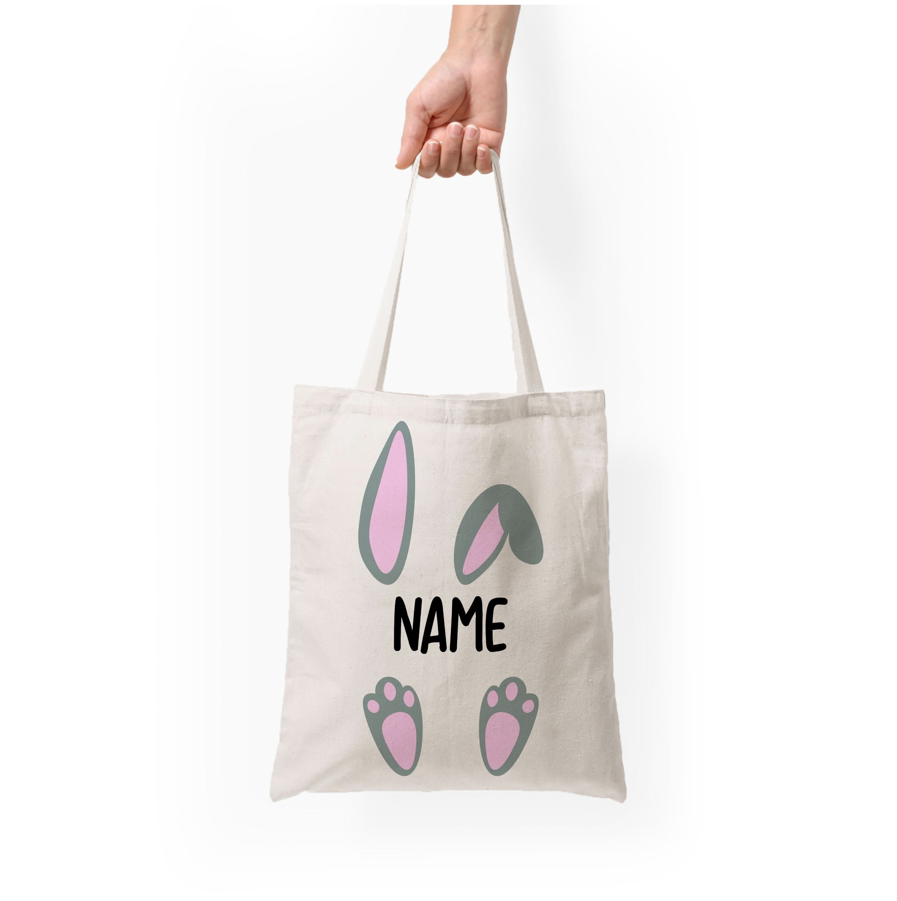 Grey Bunny Personalised Tote Bag