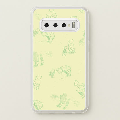 Sketched Winnie Pattern Galaxy S10 Case