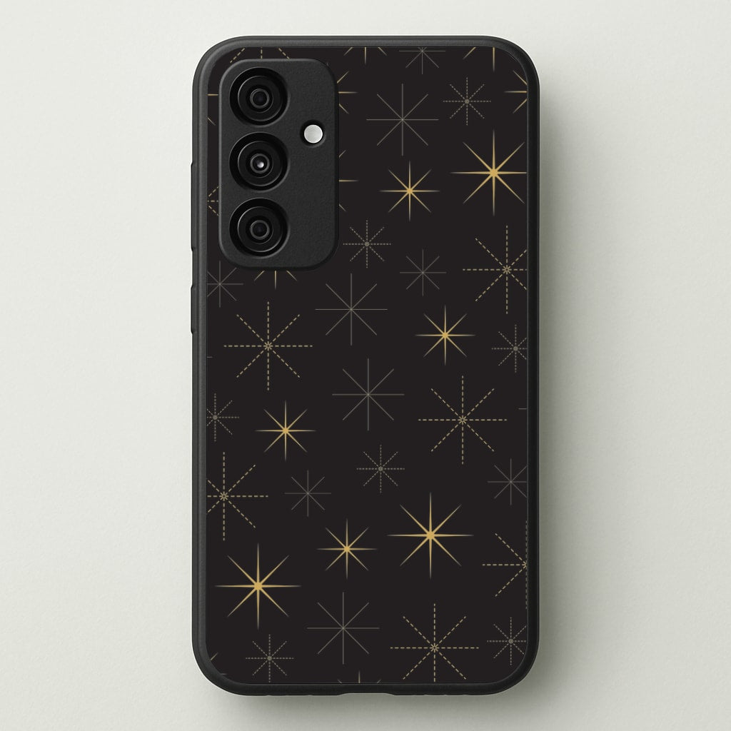 Christmas Gold Stars Pattern Galaxy A35 Case