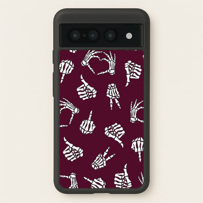 Skeleton Hands Pattern Google Pixel 7 Pro Case