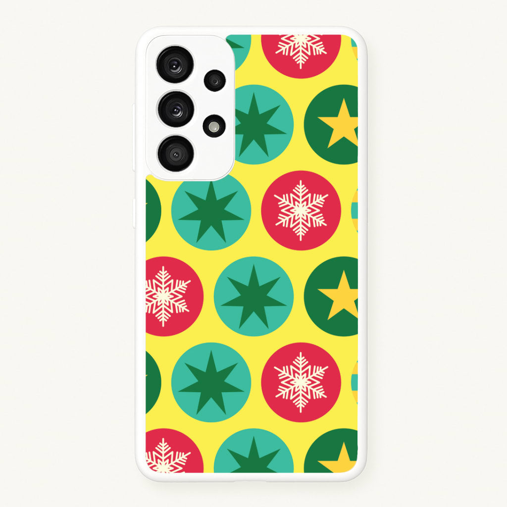 Colourful Abstract Baubles Christmas Pattern Galaxy A53 Case