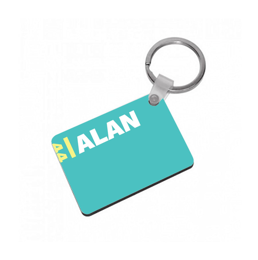 Personalised F1 Driver Blue Keyring