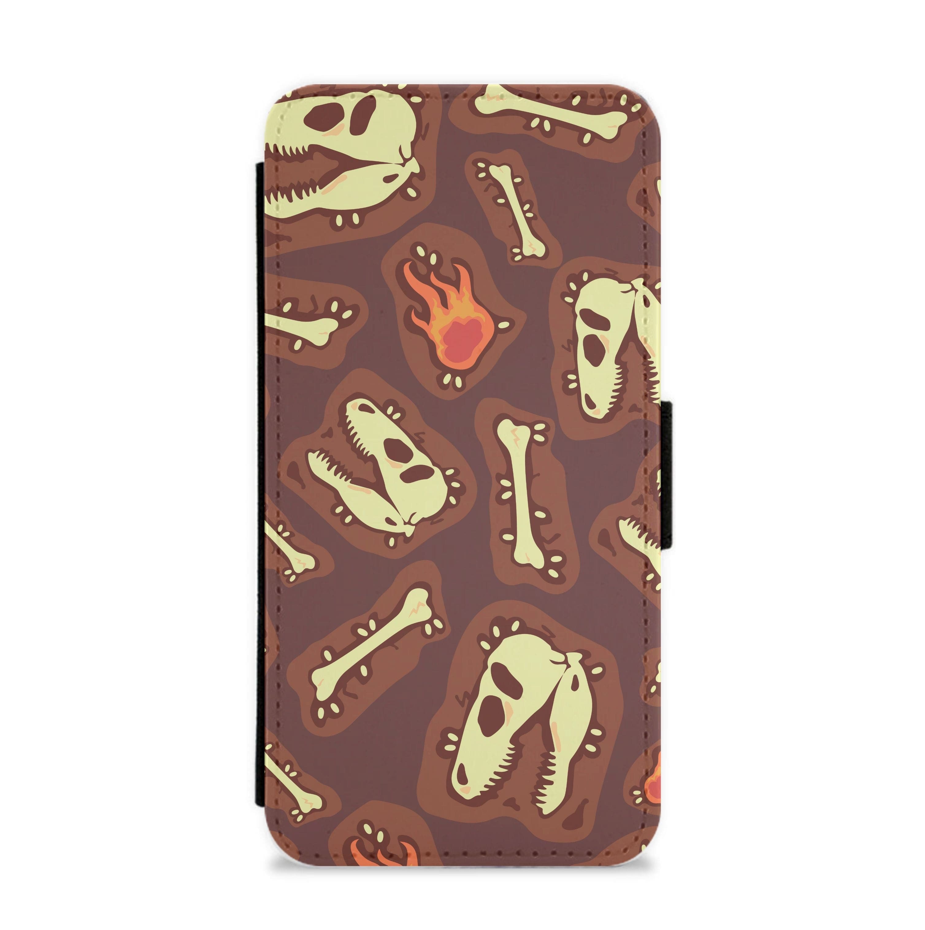 Bones And Skulls - Dinosaurs Flip / Wallet Phone Case