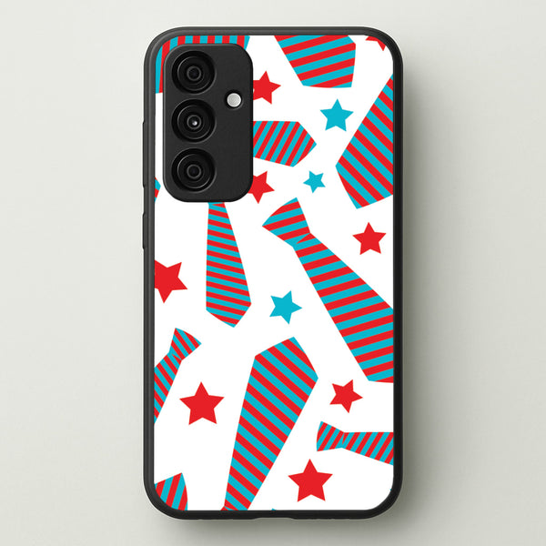 Tie And Stars Pattern Galaxy A55 Case