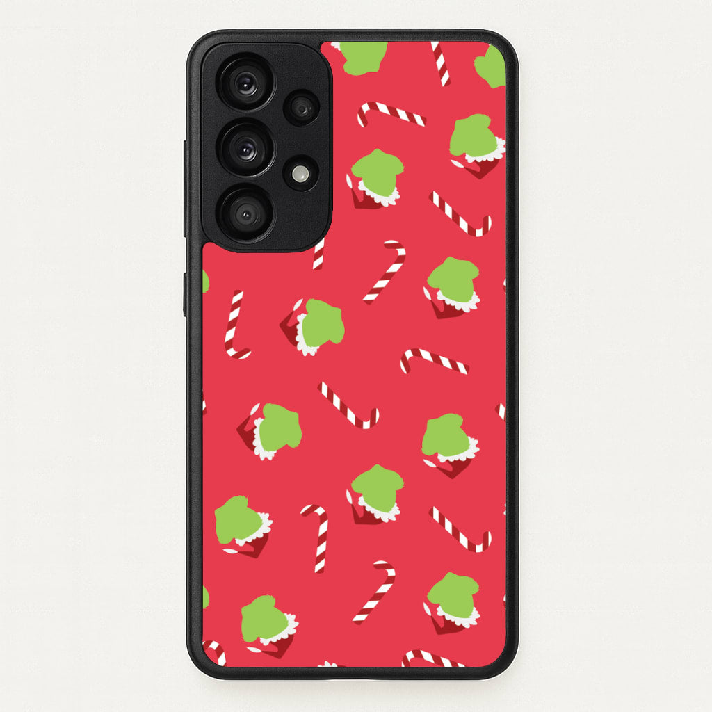 Green Creature And Candy Canes Pattern Galaxy A53 Case