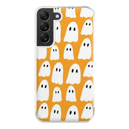 Orange Ghost Halloween Pattern Phone Case