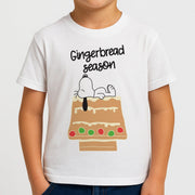 Cartoon Beagle Gingerbread House Kids T-Shirt 4