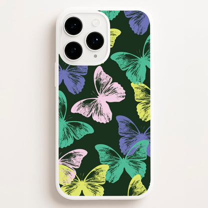 Colourful Butterfly Stamps Pattern Phone Case for iPhone, Samsung Galaxy and Google Pixel