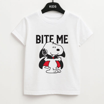 Bite Me Cartoon Beagle Kids Unisex T-Shirt
