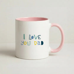 I Love You Dad Scribbles Pink Tea Mug