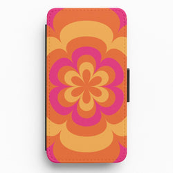 Sunset Trippy Flower Pattern Flip / Wallet Phone Case