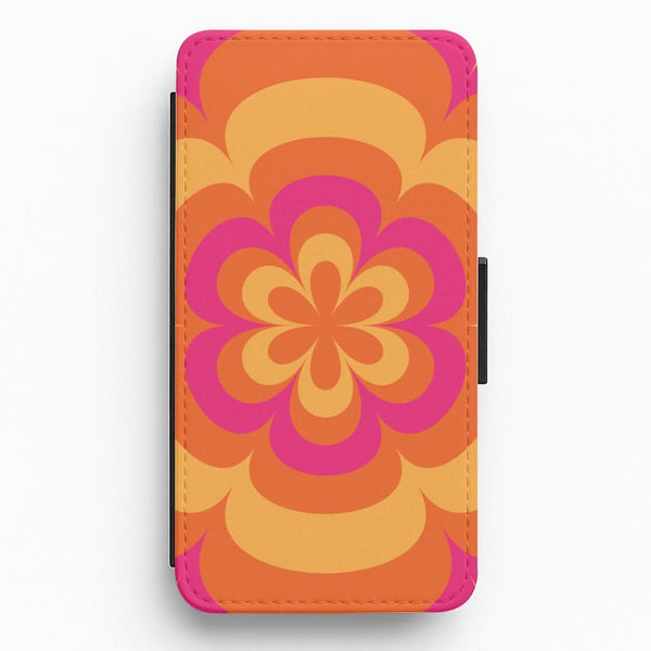 Sunset Trippy Flower Pattern Flip / Wallet Phone Case