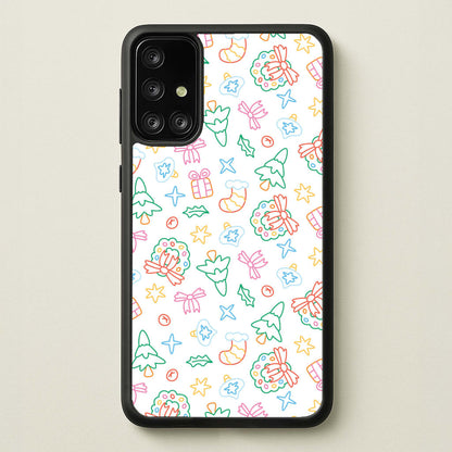 Neon Christmas Icons Pattern II Galaxy A71 Case