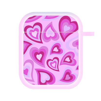 Pink Hearts - Trippy Patterns AirPods Case