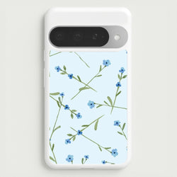 Baby Blue Floral Pattern Google Pixel 10 Pro XL Case