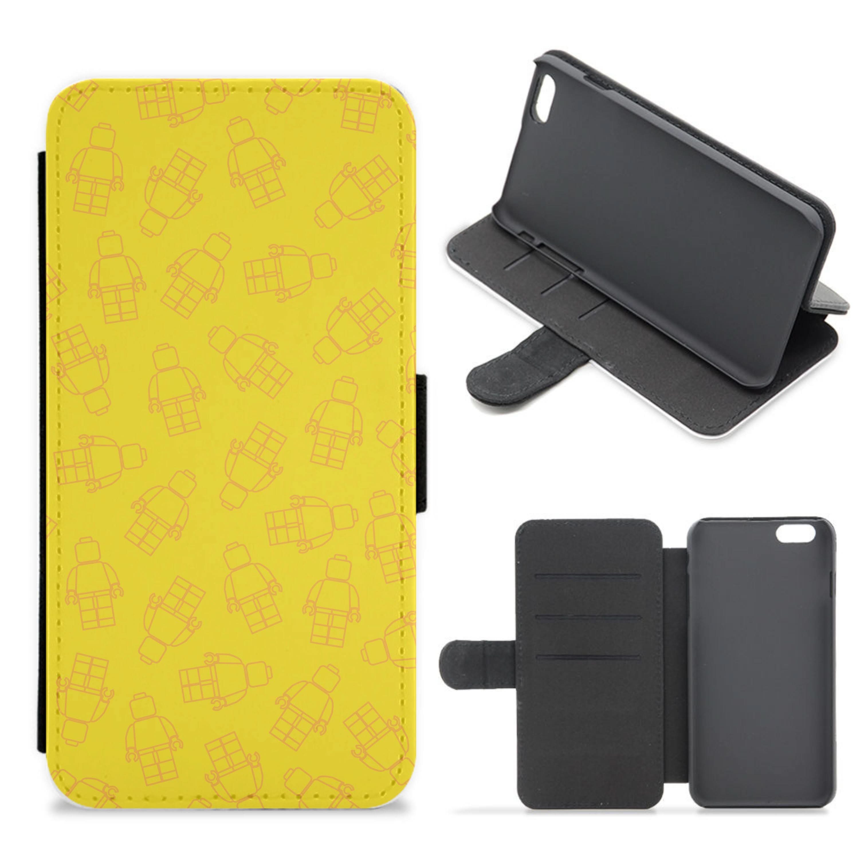 Bricks Figures Pattern Yellow Flip / Wallet Phone Case