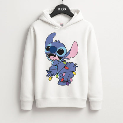 Cute Blue Alien Fairylights Kids Hoodie