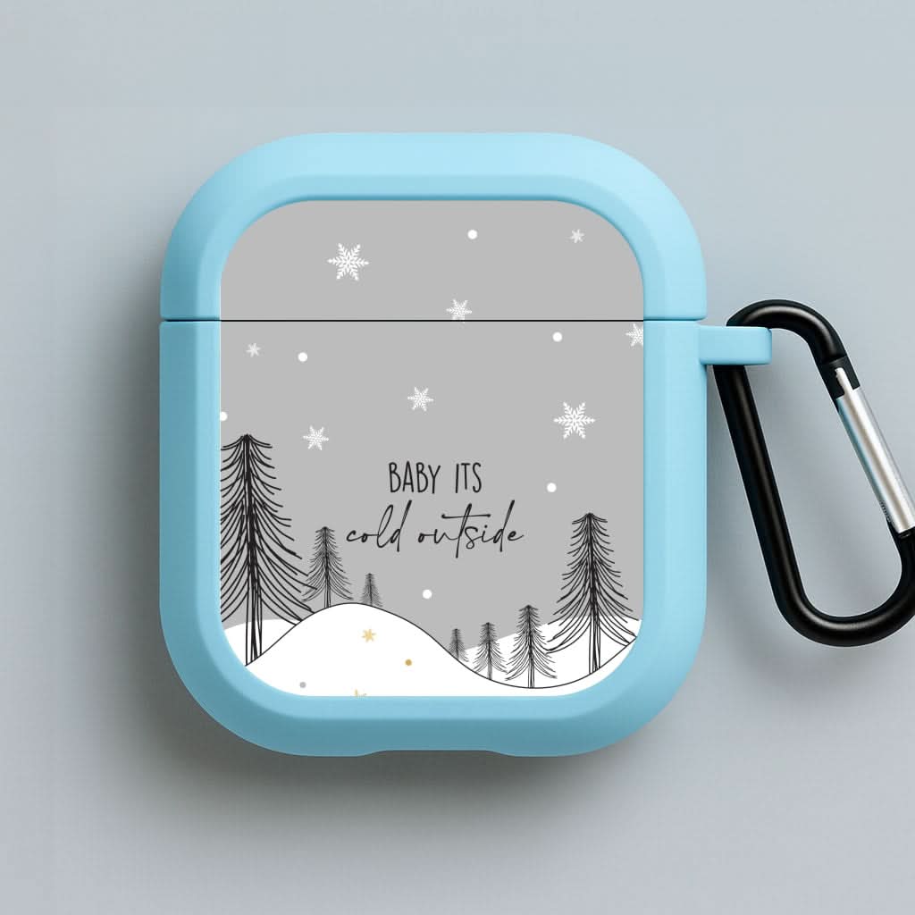 Baby It's Cold Outisde Landscape Blue AirPods Case