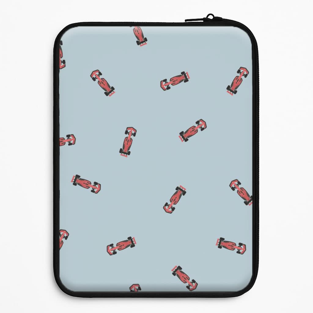 Race Cars Pattern Blue Universal Laptop Sleeve