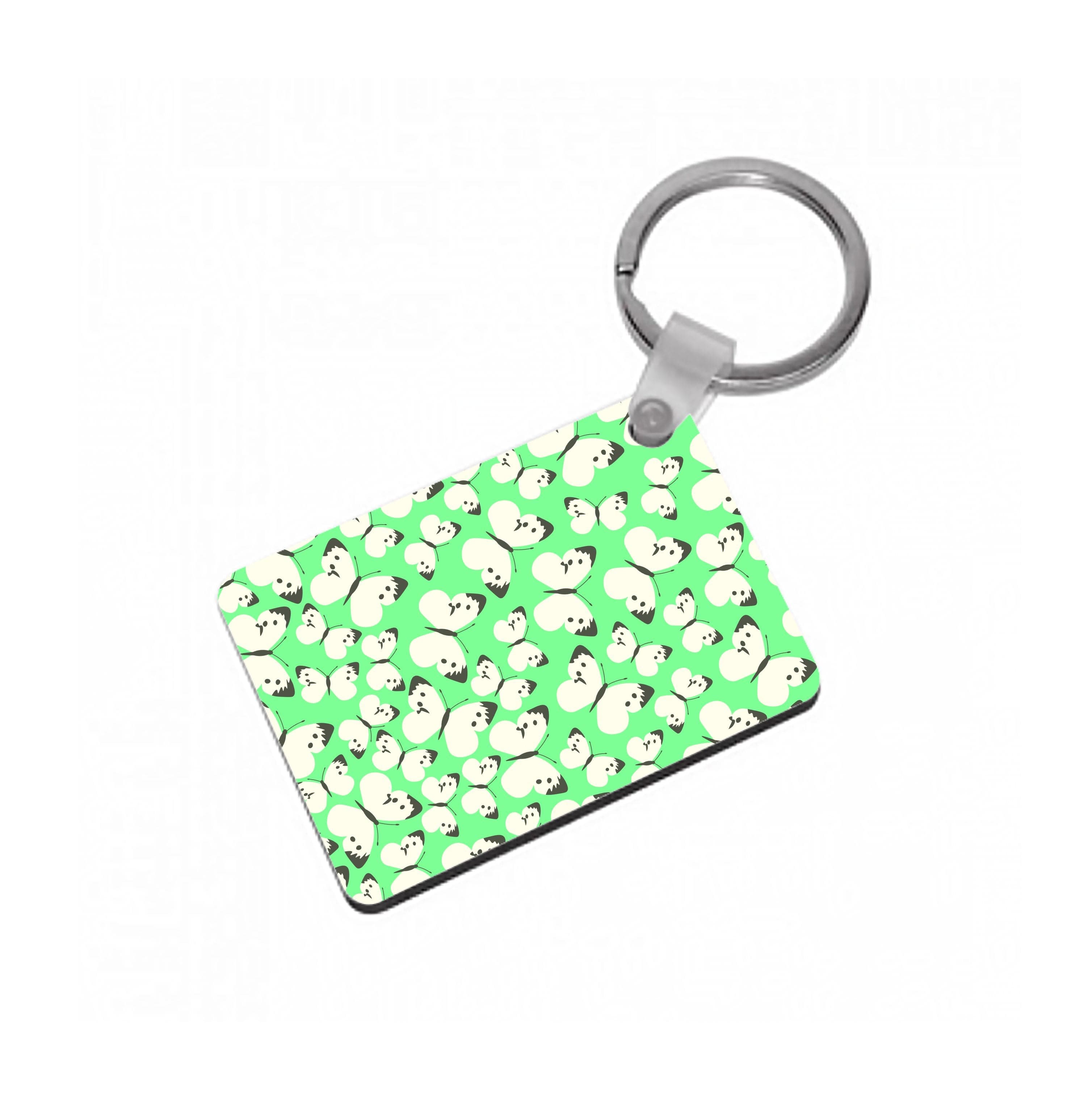 White Butterfly - Butterfly Patterns Keyring