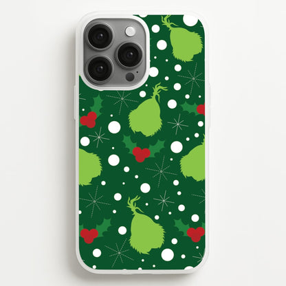 Green Creature Christmas Pattern iPhone 13 Pro Max Case