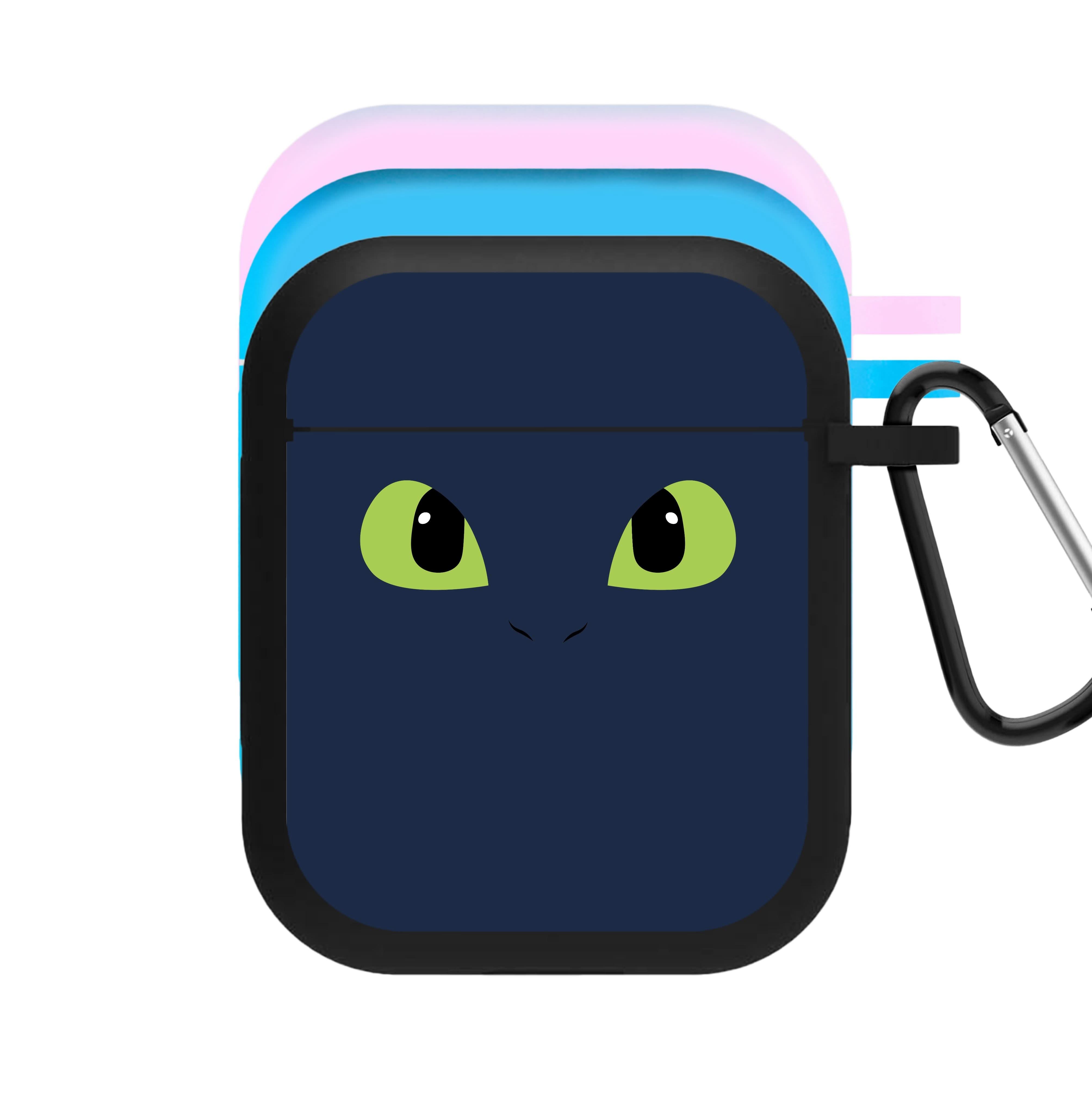 Black Fury Dragon Face AirPods Case