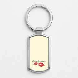 Kisses To My Exes Silver Metal Keyring