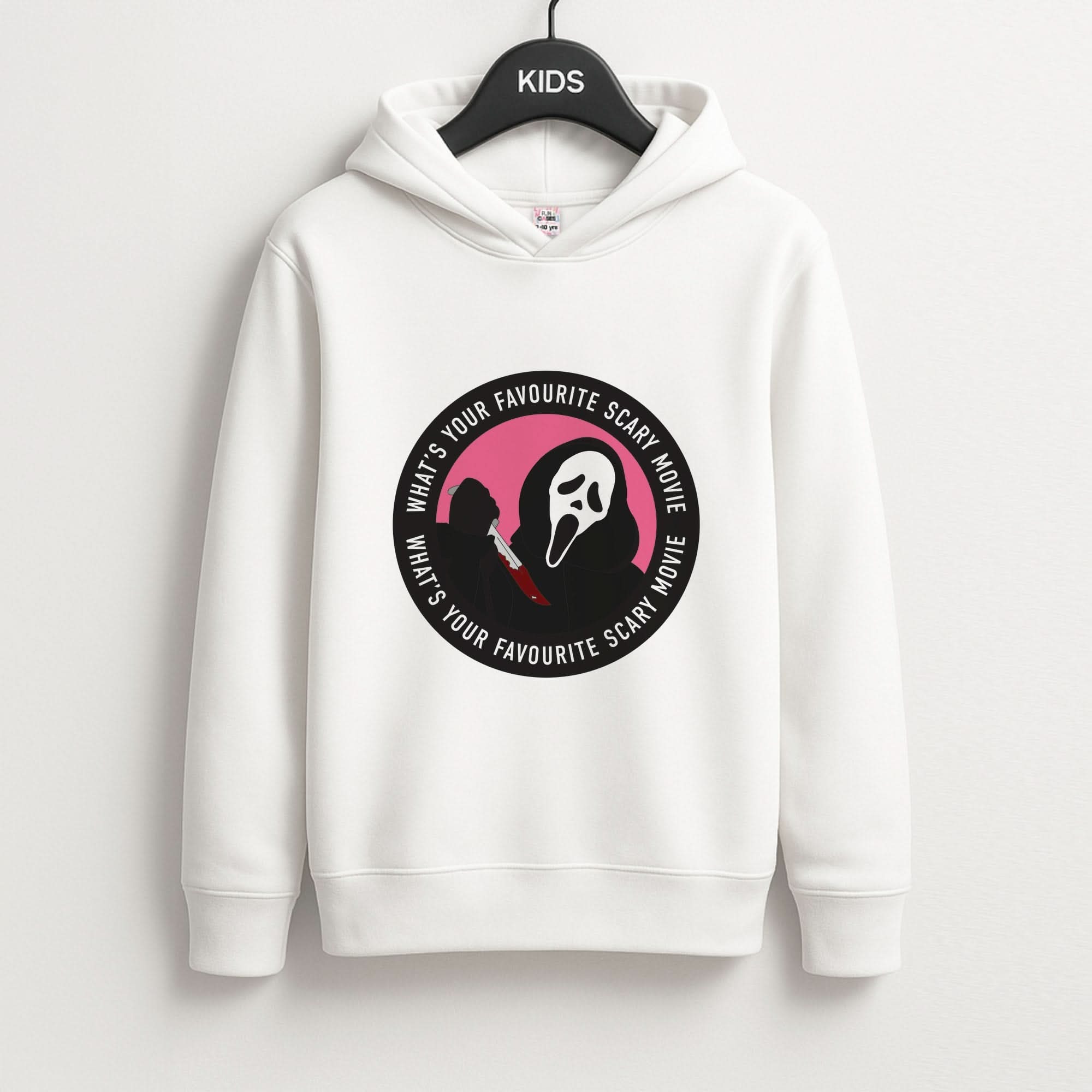 What's Your Favourite Scary Movie Badge Kids Hoodie