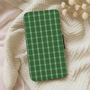 Dark Green Tartan Christmas Pattern Flip / Wallet Phone Case 5