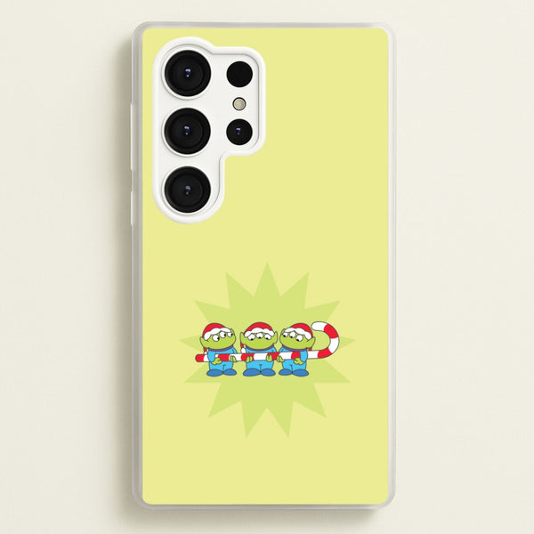 Cute Green Aliens Candycane Galaxy S25 Ultra Case