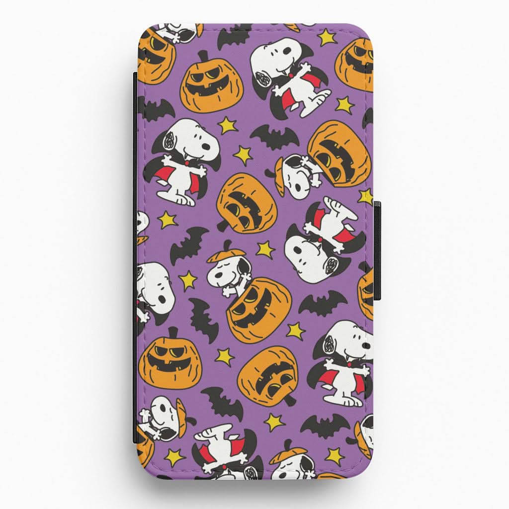 Cartoon Beagle Halloween Pattern Flip / Wallet Phone Case