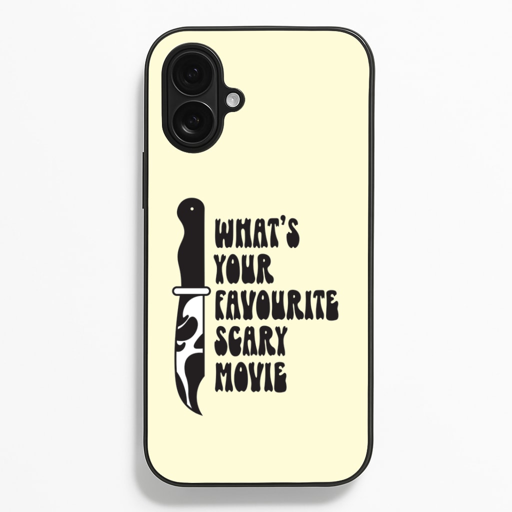 What's Your Favourite Scary Movie Trippy iPhone 16 Plus Case