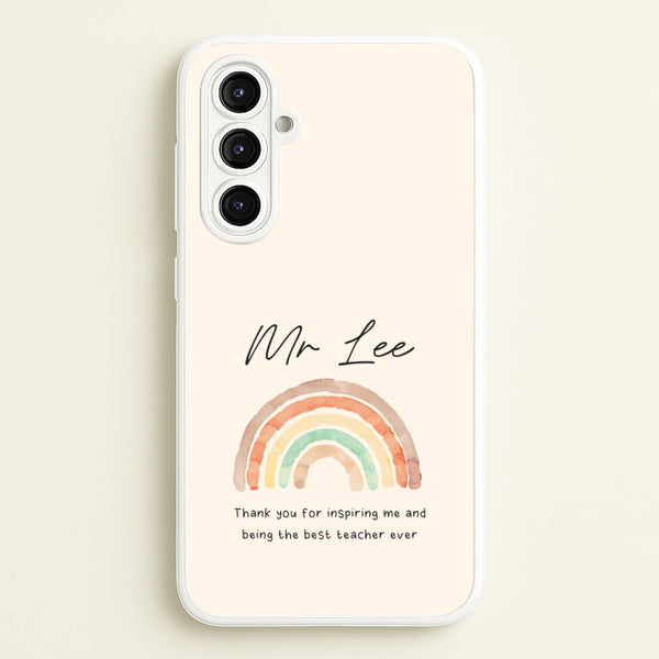 Biege Personalised Teacher Rainbow  Galaxy A16 Case