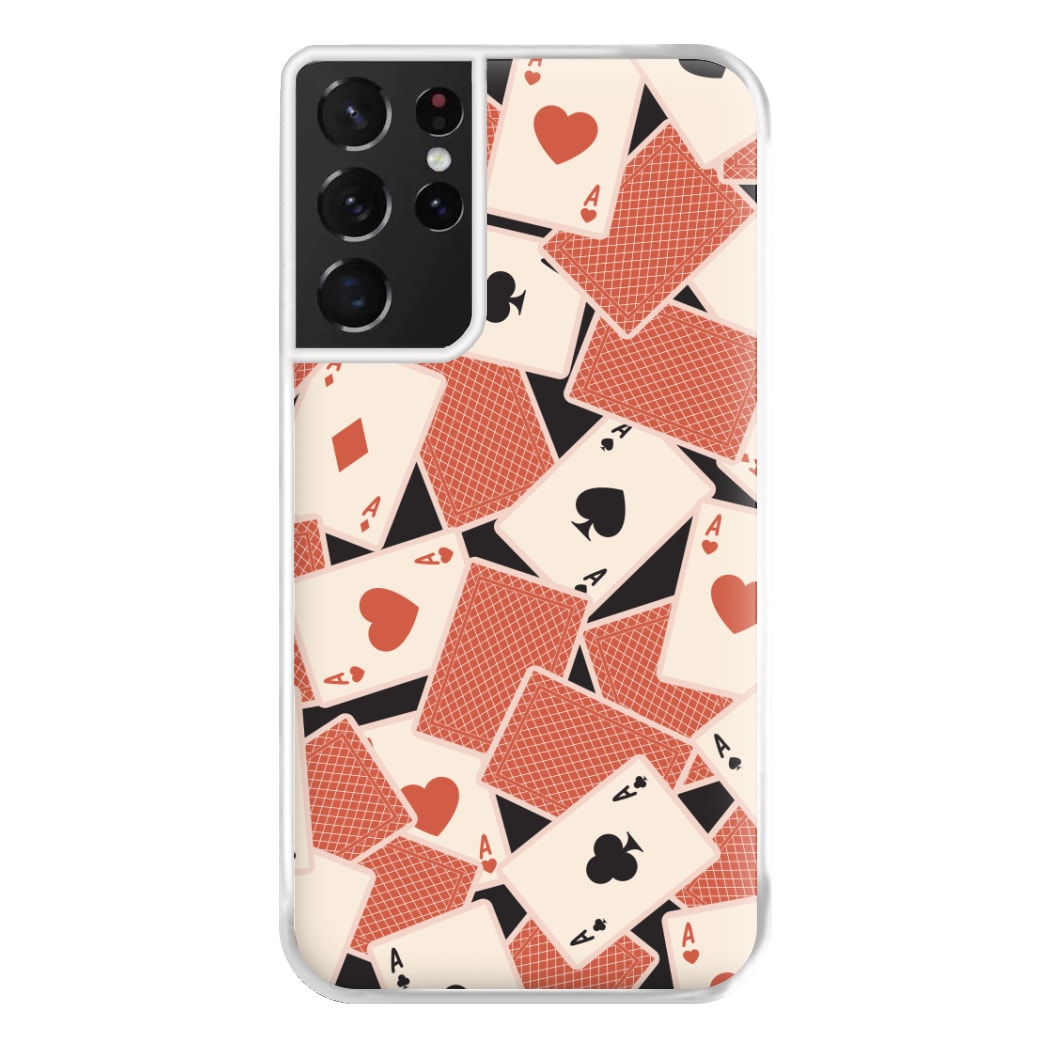 Playing Cards Collage Pattern Galaxy S21 Ultra Case