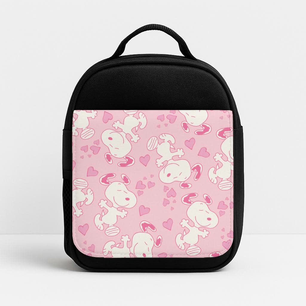 Cartoon Beagle Valentine Hearts Pattern Lunchbox