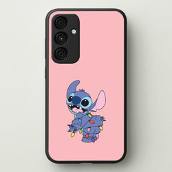 Cute Blue Alien Fairylights Galaxy A35 Case