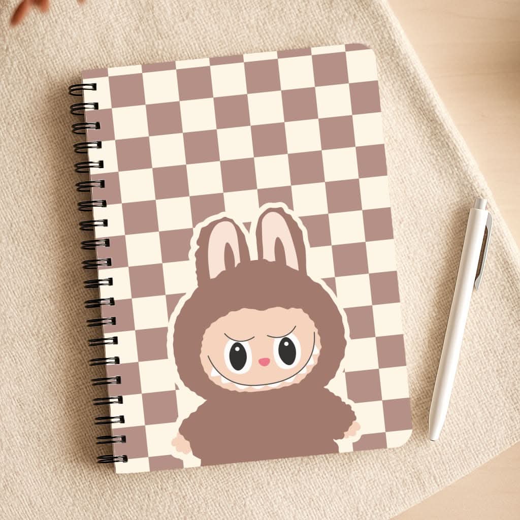 Checkered Cute Brown Monster  Notepad