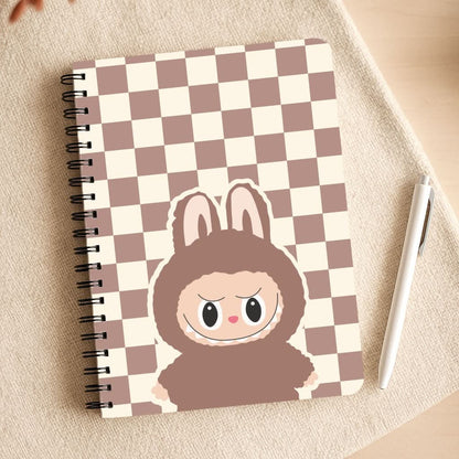 Checkered Cute Brown Monster  Notepad