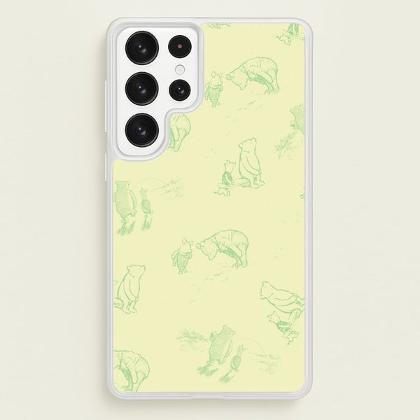 Sketched Winnie Pattern Galaxy S23 Ultra Case