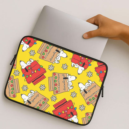 Cartoon Beagle Fairylights And Gingerbead Pattern MacBook Cover