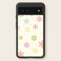 Pastel Snowflakes Pattern Google Pixel 7a Case