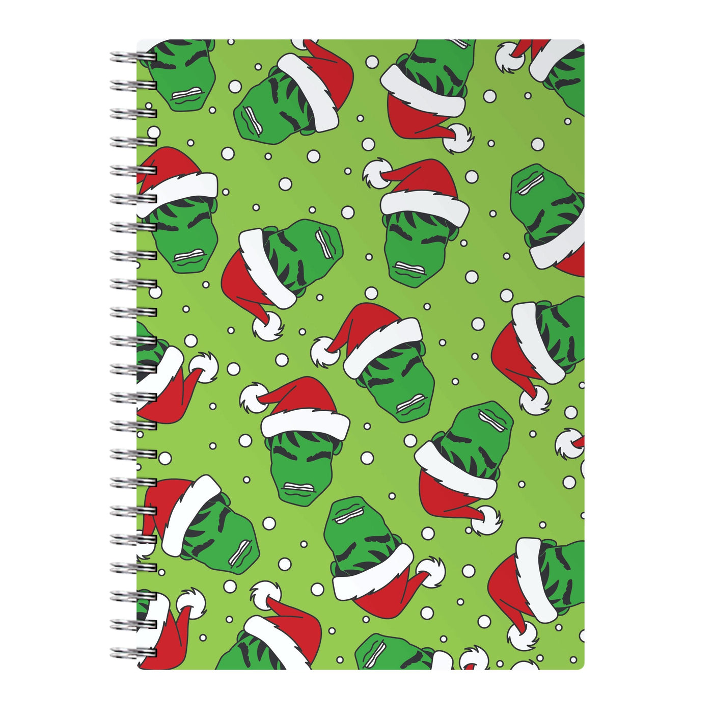 Green Christmas Pattern Notebook