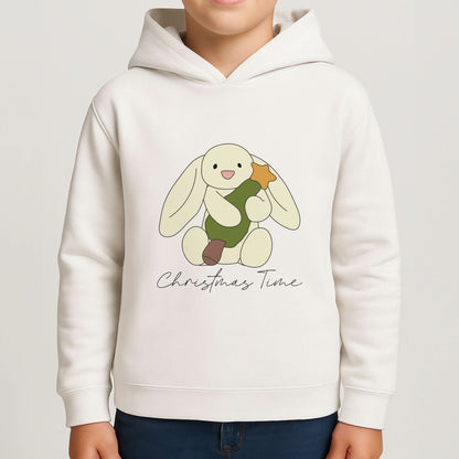 Christmas Bunny Stars Plush Boys Hoodie