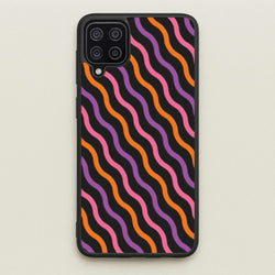 Wavy Abstract Halloween Pattern Galaxy A12 Case